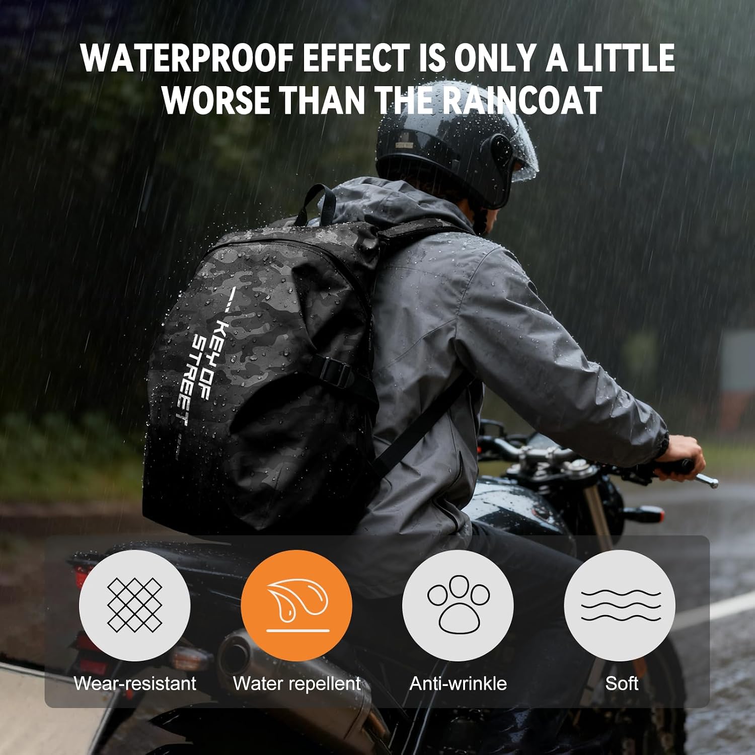 Detalle de HYC00 Motorcycle Backpacks: Waterproof Helmet Backpack for Commutes and Adventures