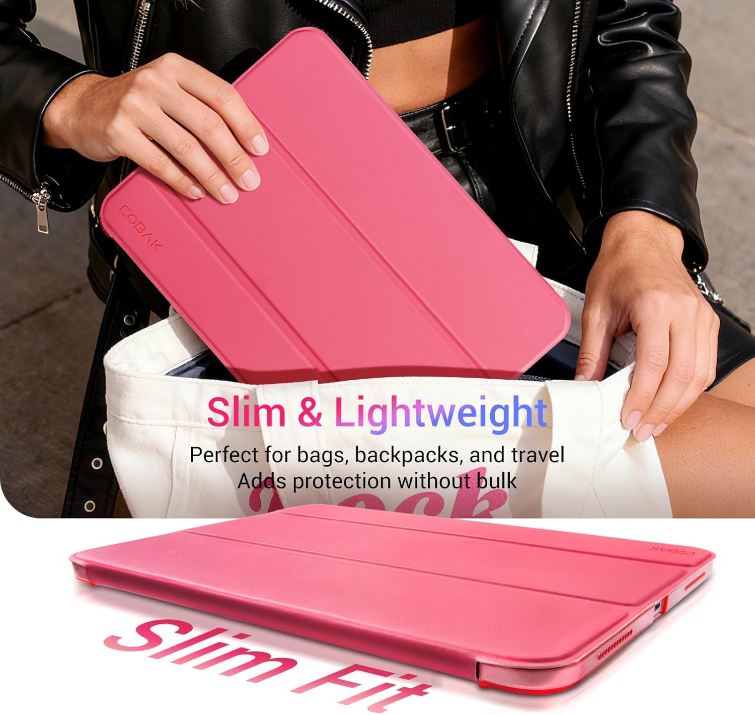 Detalle de CoBak Case for iPad (A16 11th Gen 2025) and iPad 10th Gen 2022 with Trifold Stand