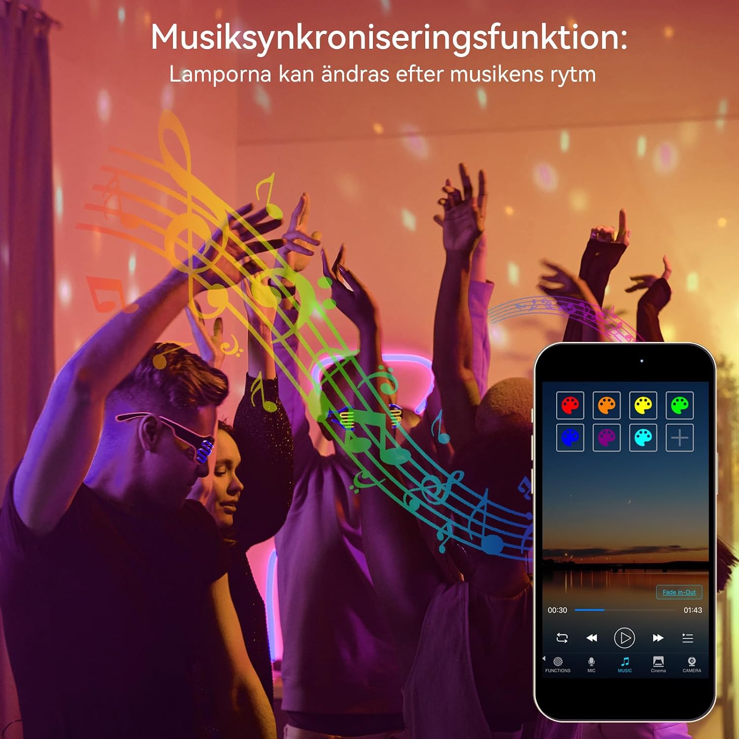 Thumbnail 6 de MEEKBOS MKB-ZJRGB150 RGB-strålkastare, 2-pack med appstyrning och IP66