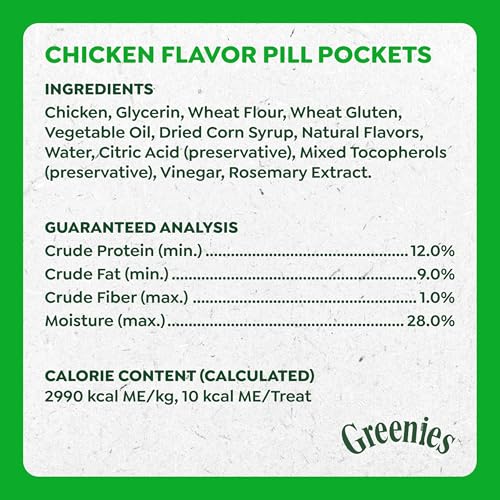 Detalle de Greenies Pill Pockets Small Dog Treats, Chicken Flavor, 3.2 oz