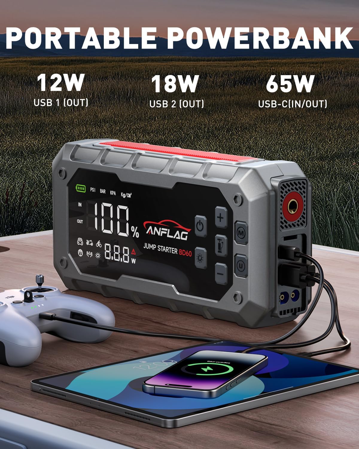 Thumbnail 5 de ANFLAG 7000A 12V Jump Starter with 160PSI compressor