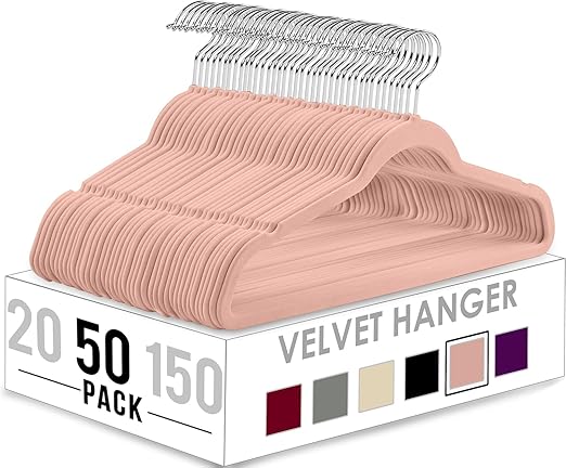 Detalle de Utopia Home Perchas Antideslizantes de Terciopelo, Pack de 50