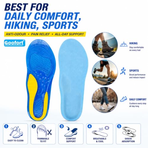 Thumbnail 5 de Goofort Gel Insoles for Men and Women: 3D-Xpain Gel Shock Absorbing Inserts for All-Day Comfort