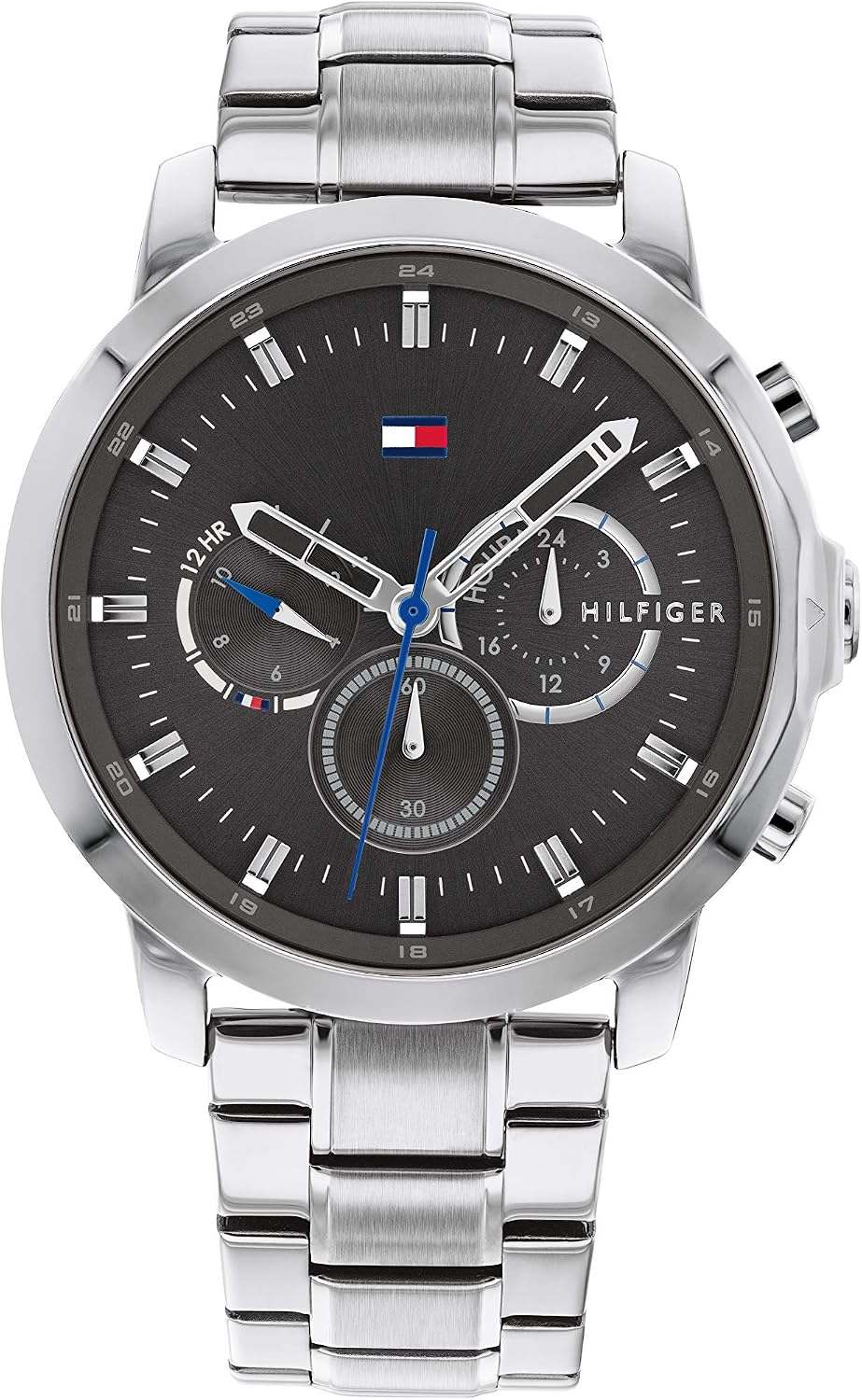 Detalle de Tommy Hilfiger Multi Zifferblatt Quarz Uhr für Herren – Edelstahl- oder Lederarmband