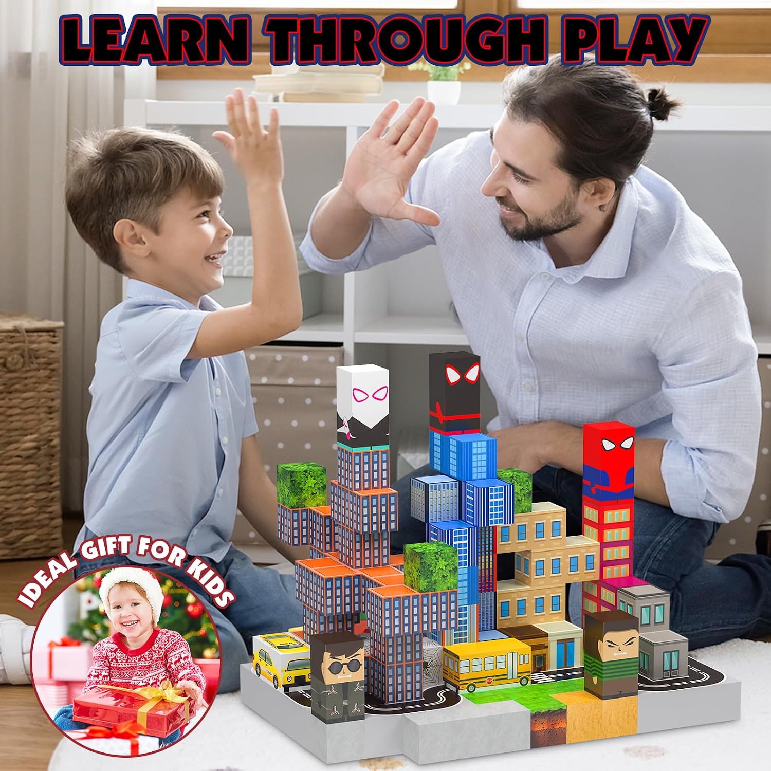 Detalle de TUKIIE Magnetic Blocks 150PCS Spider Set: 1-Inch ABS Magnetic Building Toys for Kids 6+