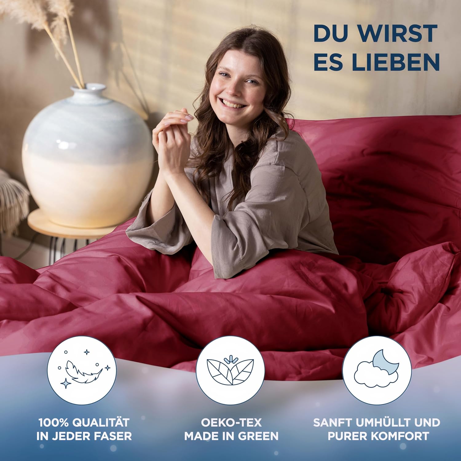 Thumbnail 4 de Samthus Kopfkissenbezug 70x90 Satin Baumwolle