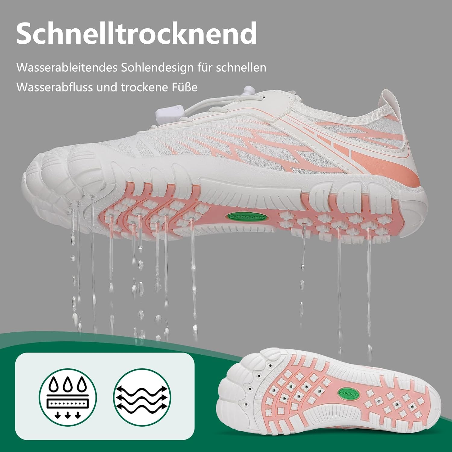 Thumbnail 4 de SAGUARO Damen Barfußschuhe Leicht – Atmungsaktiv, Schnell Trocknend, Breite Zehenbox, Gr. 35–43