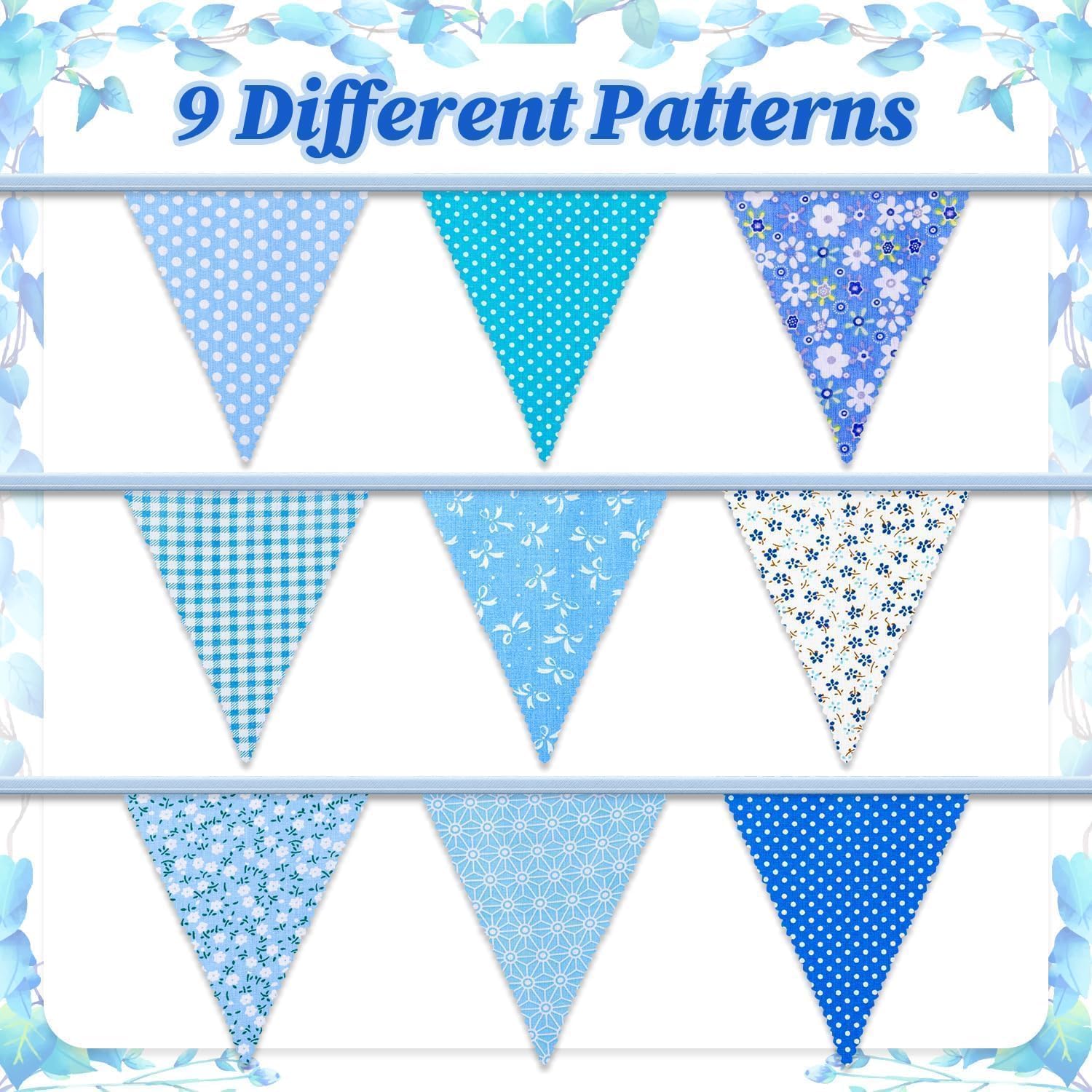 Detalle de Alintor Floral Bunting 45 flags 39.4ft