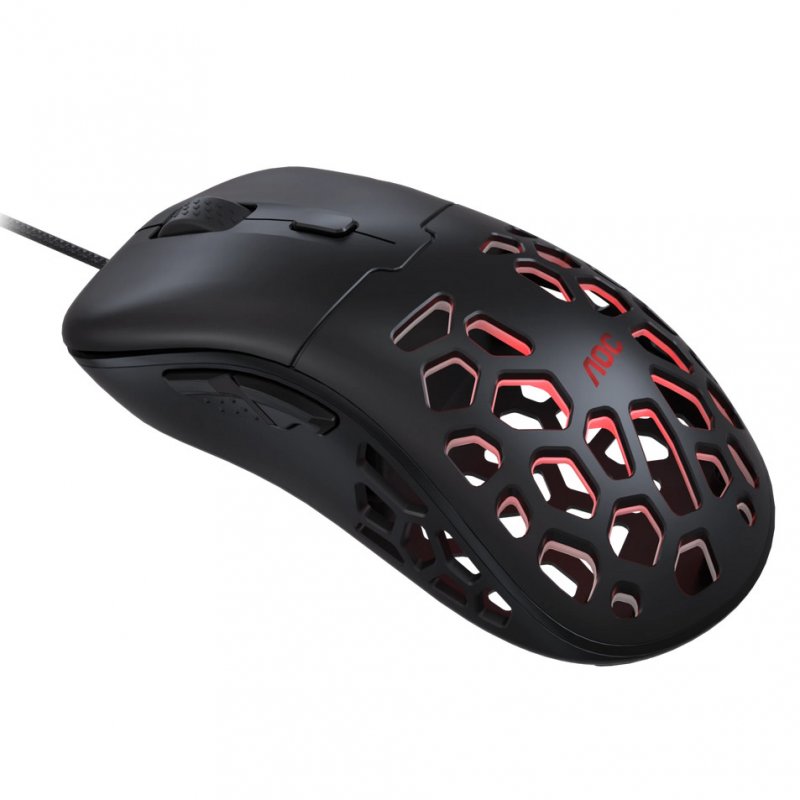 Detalle 2 de AOC GM510B Ratón Gaming RGB 16000 DPI Negro: ligero, preciso y personalizable