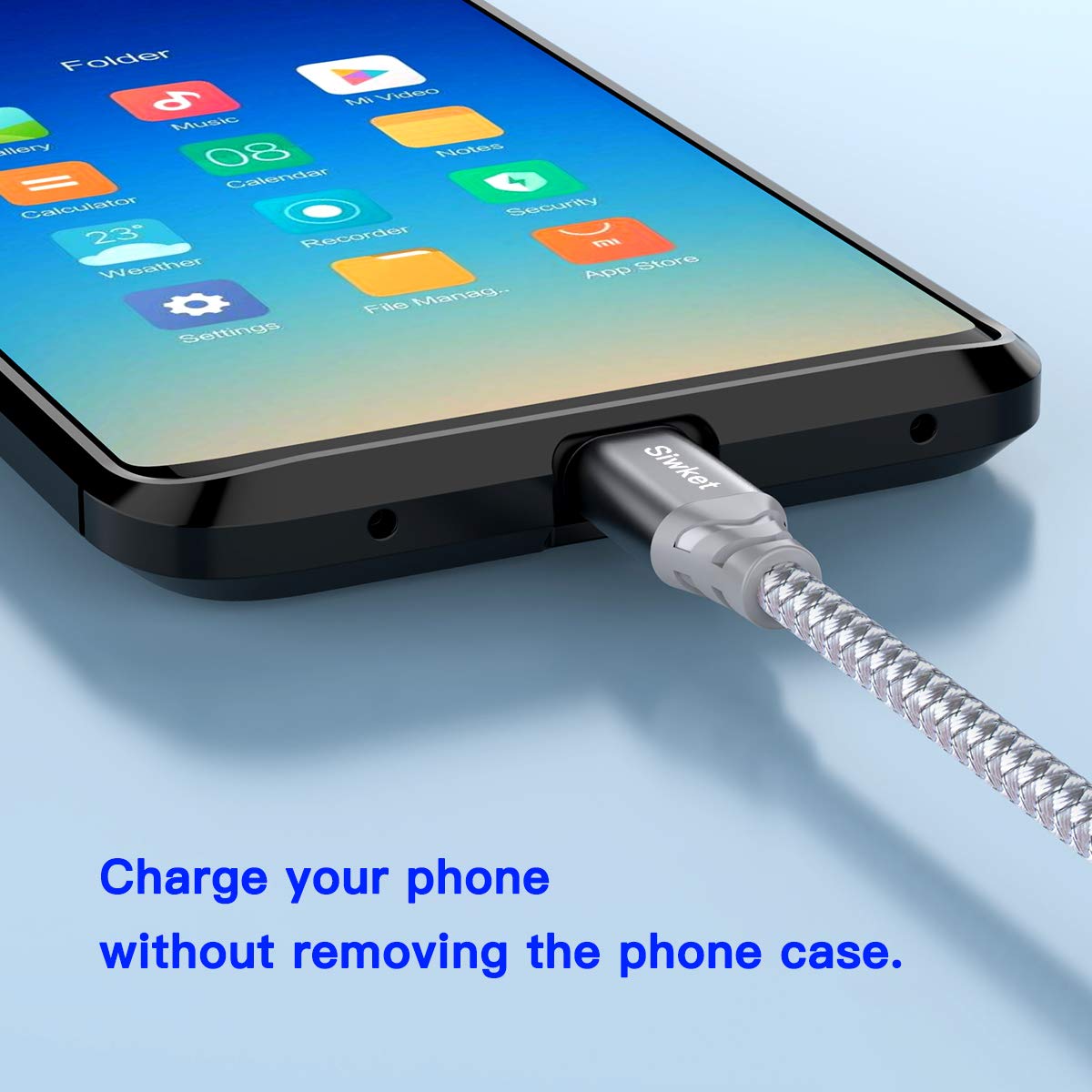 Detalle de Siwket Micro USB Cable 5Pack 1M — Braided USB A to Micro Charge Cable