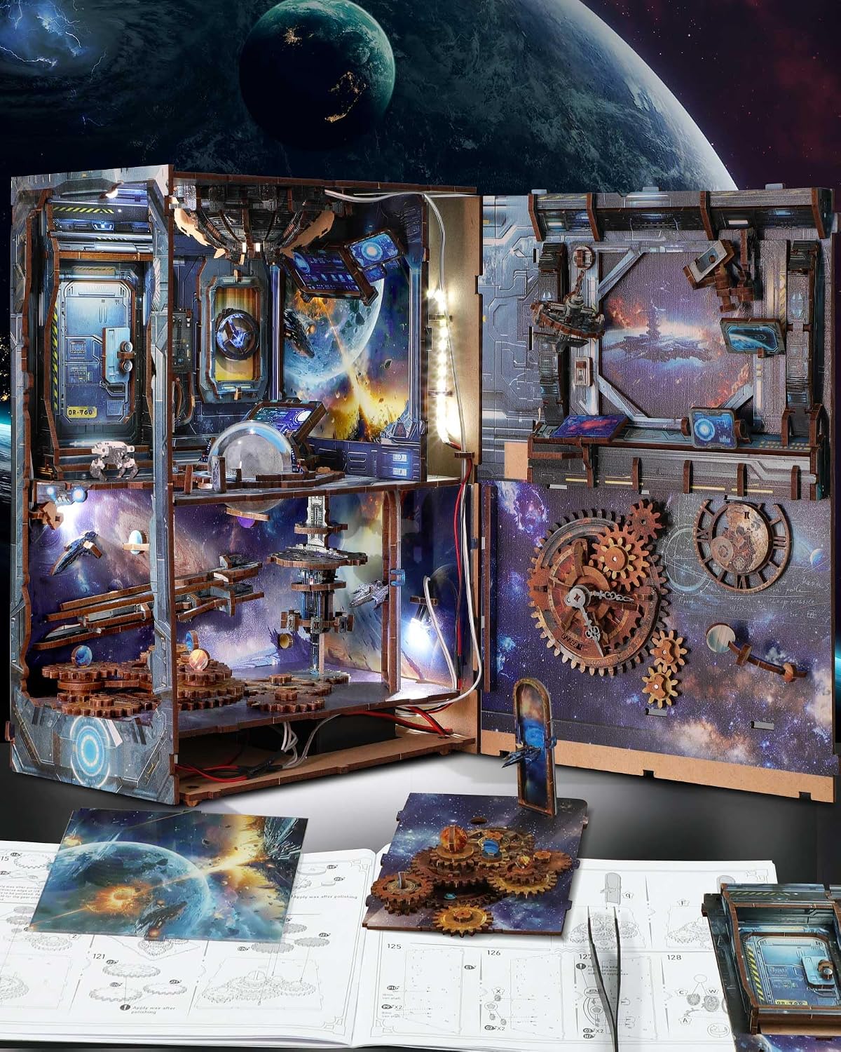 Detalle de RONSTONE Book Nook Kit DOOMSDAY STARSHIP