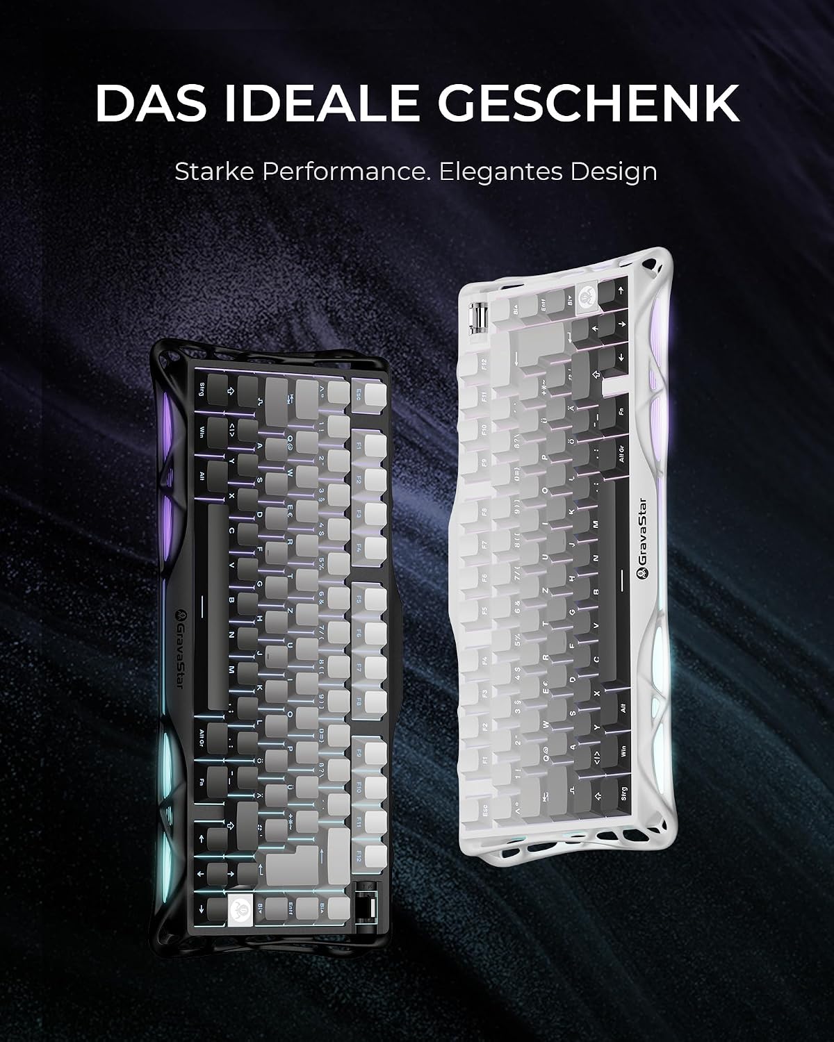Thumbnail 6 de GravaStar Mercury K1 75% mechanische Gaming-Tastatur (QWERTZ, DE) mit Exoskelett aus Magnesium, Tri-Mode, Hot Swap & RGB