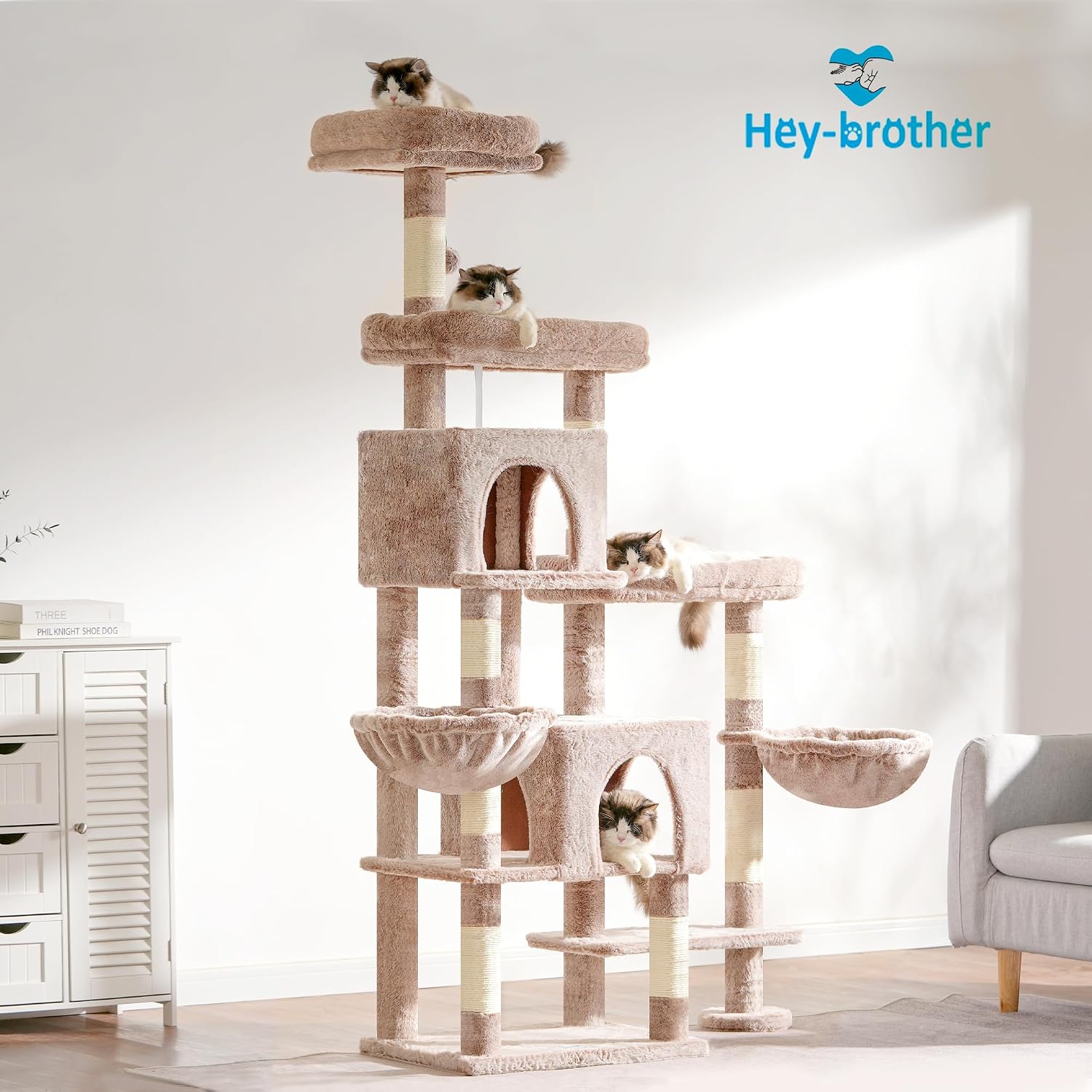 Detalle 2 de Hey-brother Arbre Ă chat XXL 180 cm pour grands chats đ±
