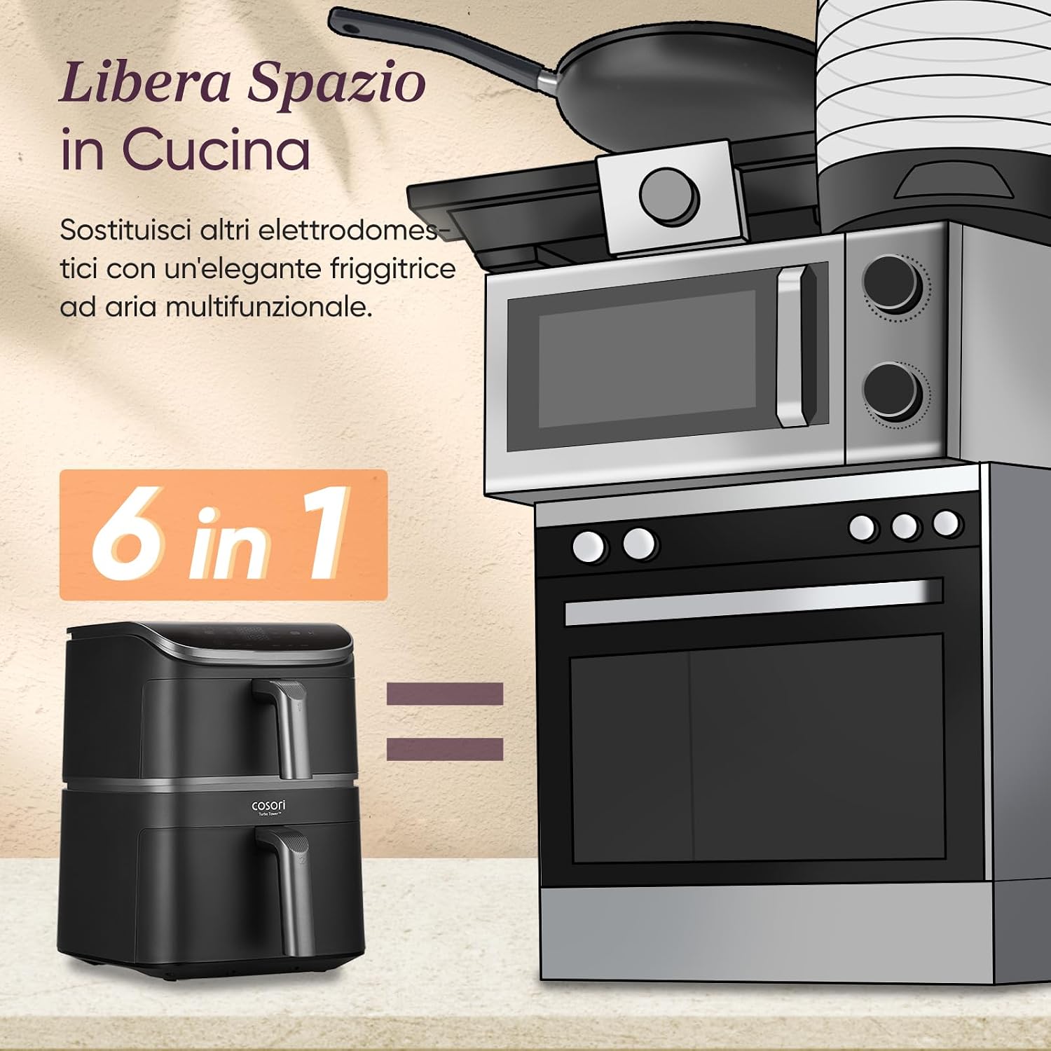 Thumbnail 5 de COSORI Turbo Tower CAF-DC111 10,8L friggitrice ad aria