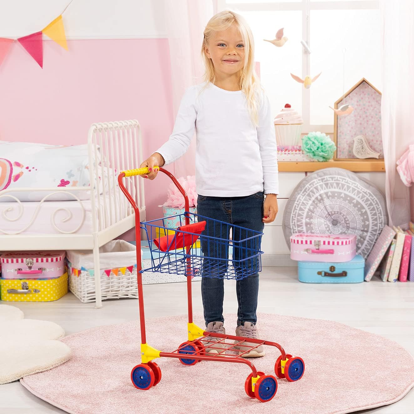 Thumbnail 4 de Bayer Design 75002AA Einkaufswagen für Kinder – Metall, integrierter Sitz und Spiellebensmittelboxen