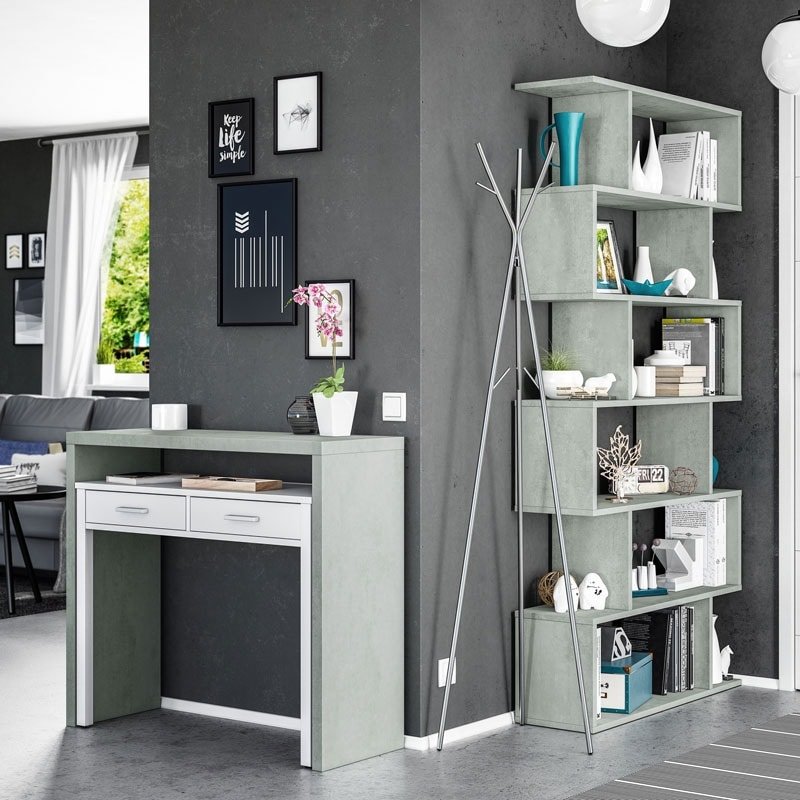 Thumbnail 1 de Habitdesign Bureau Mesa Escritorio extensible Blanco/Gris