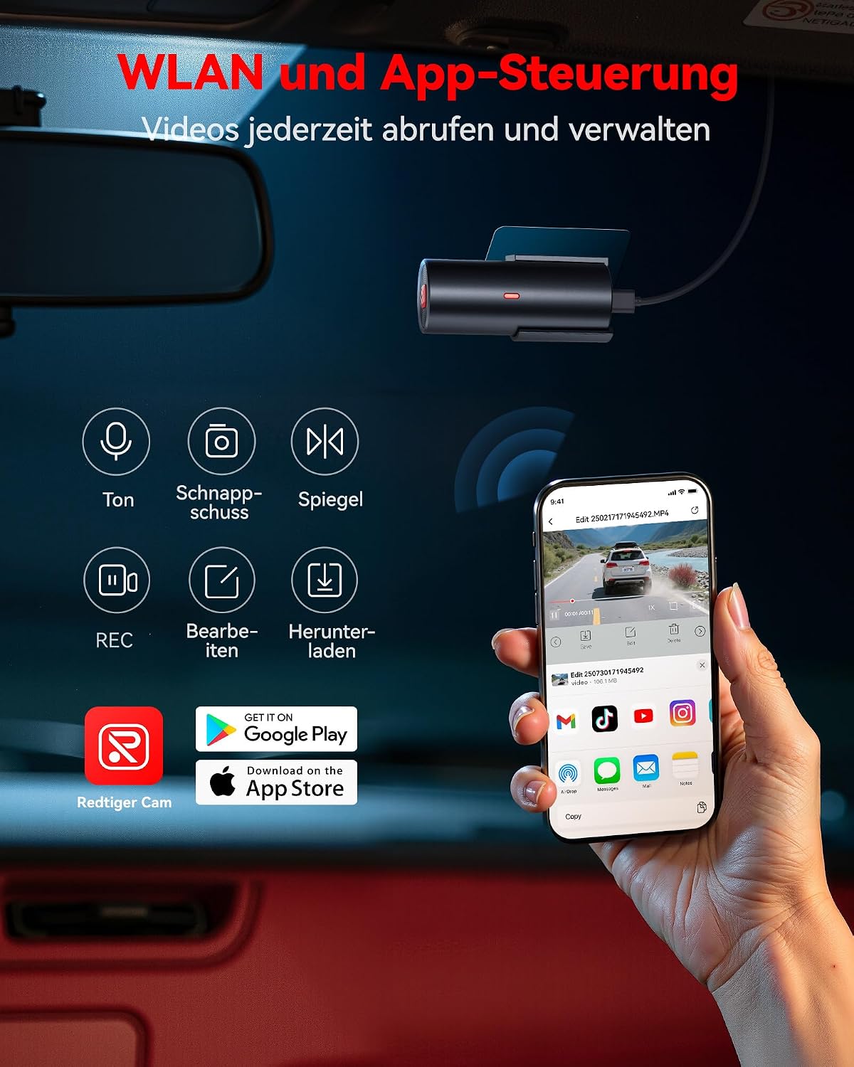 Thumbnail 3 de REDTIGER F11 Dashcam Vorne 4K
