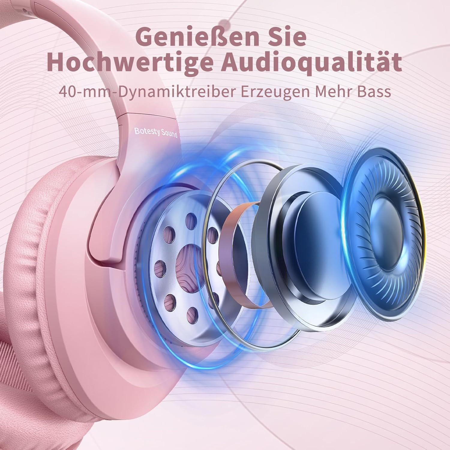 Thumbnail 6 de Kopfhörer mit Kabel und Mikrofon – Over-Ear, 3,5 mm Kabelkopfhörer, faltbar, 1,5 m Nylonkabel