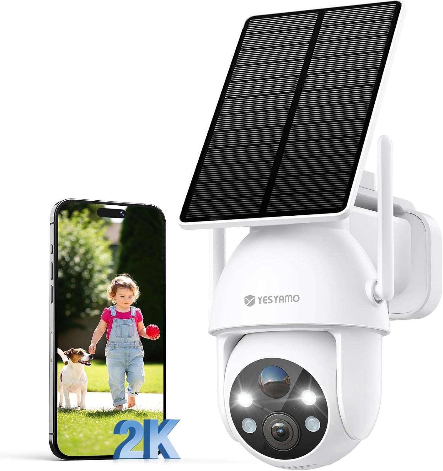 Detalle de YESYAMO 2K Cámara vigilancia solar 3MP