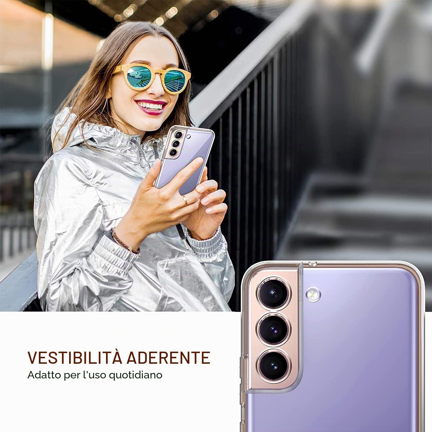 Thumbnail 6 de iVoler Custodia Cover per Samsung Galaxy S22 5G/4G con 2 Pellicole in Vetro Temperato – Trasparente, Ultra Sottile e TPU Morbido