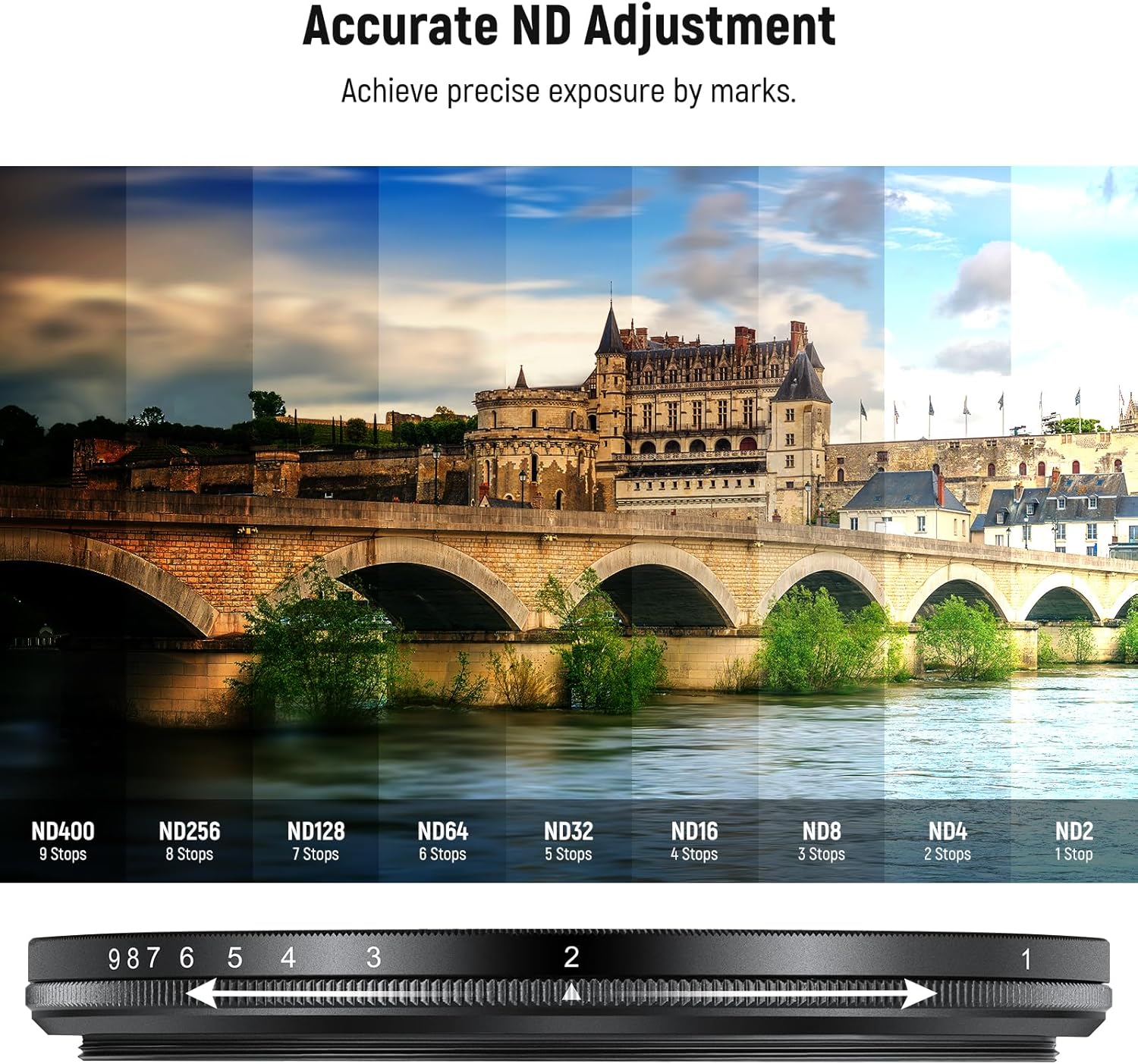 Thumbnail 3 de NEEWER BASICS 77mm Variable ND Filter (ND2-400), rotatable 1–9 stops light reduction
