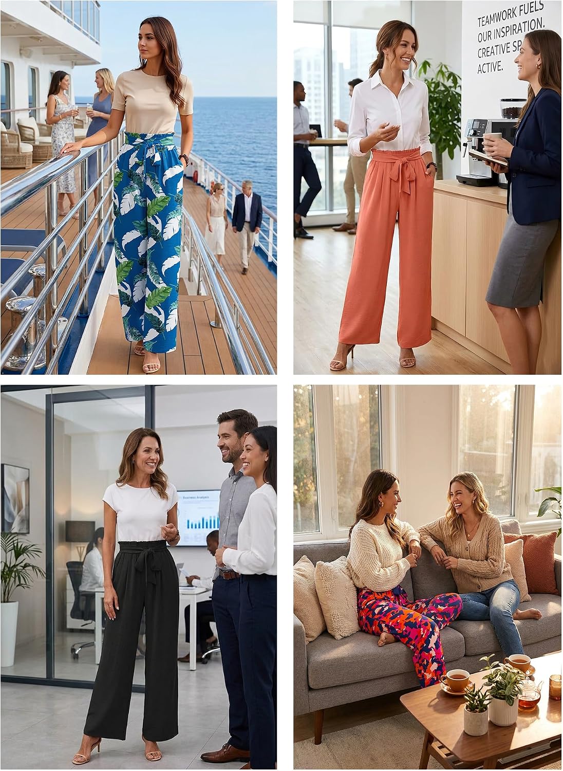 Detalle 2 de Heymoments Wide Leg Lounge Pants High Waisted