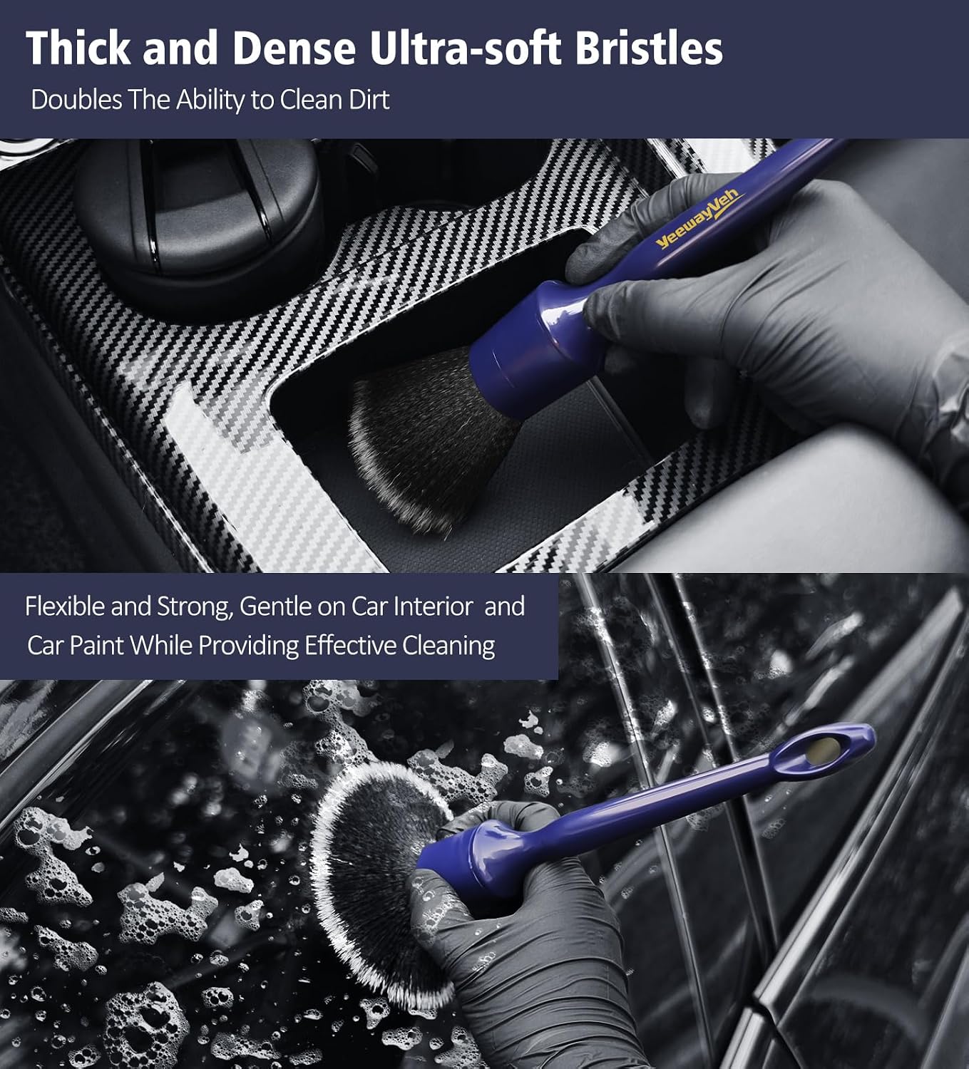 Detalle 2 de YeewayVeh Car Detailing Brush Set 3PCS