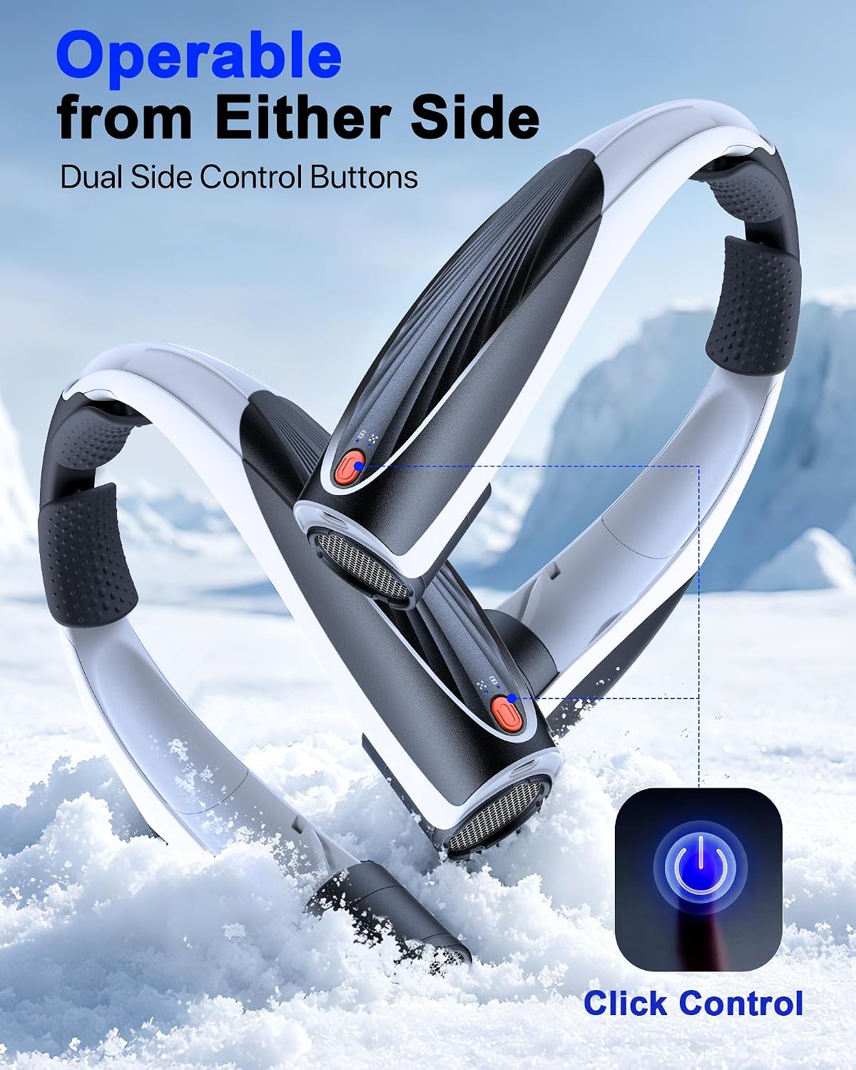 Detalle de GENVU Portable Neck Fan: 6000mAh Battery, 360° Cooling, Up to 20 Hours on 6 Speeds