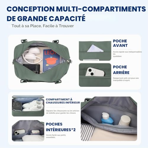 Thumbnail 5 de SEAFEW sac de voyage cabine 40 × 30 × 20 cm avec compartiment à chaussures