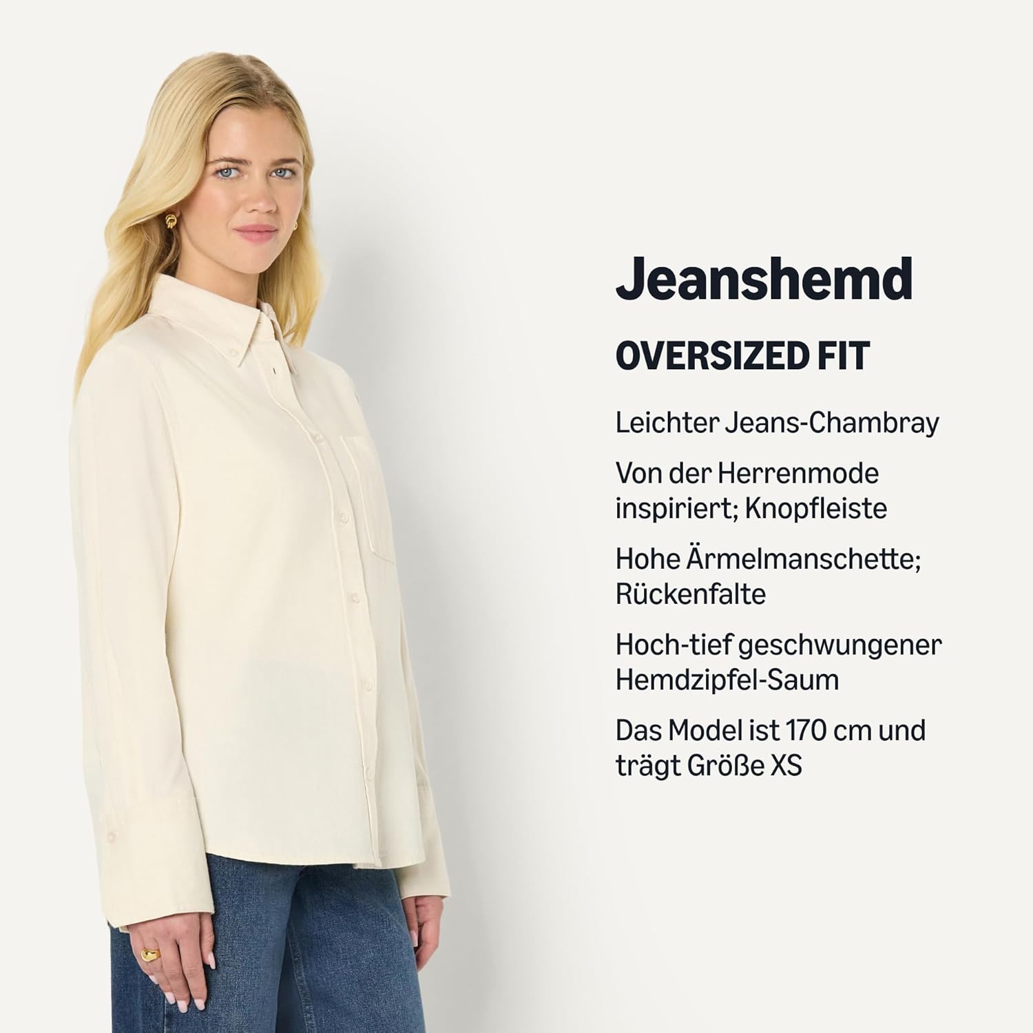 Thumbnail 3 de Amazon Essentials Damen Oversize-Denimhemd mit Knopfleiste