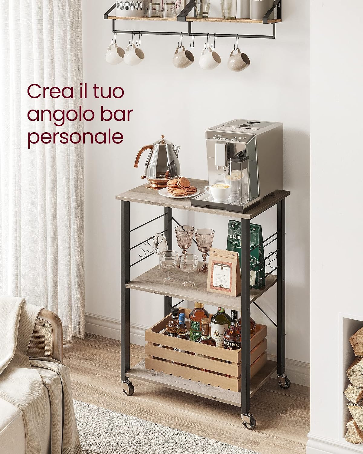 Detalle de VASAGLE KKS060Y09 carrello da cucina 40 x 60 x 89