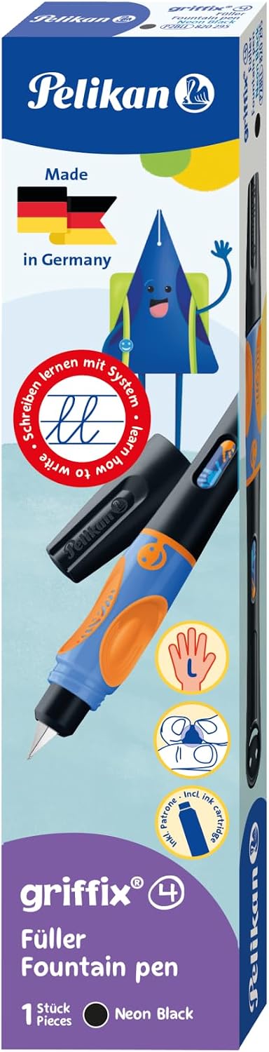 Thumbnail 6 de Pelikan griffix Füller Linkshänder Neon Black – ergonomischer Schreiblernfüller für Kinder
