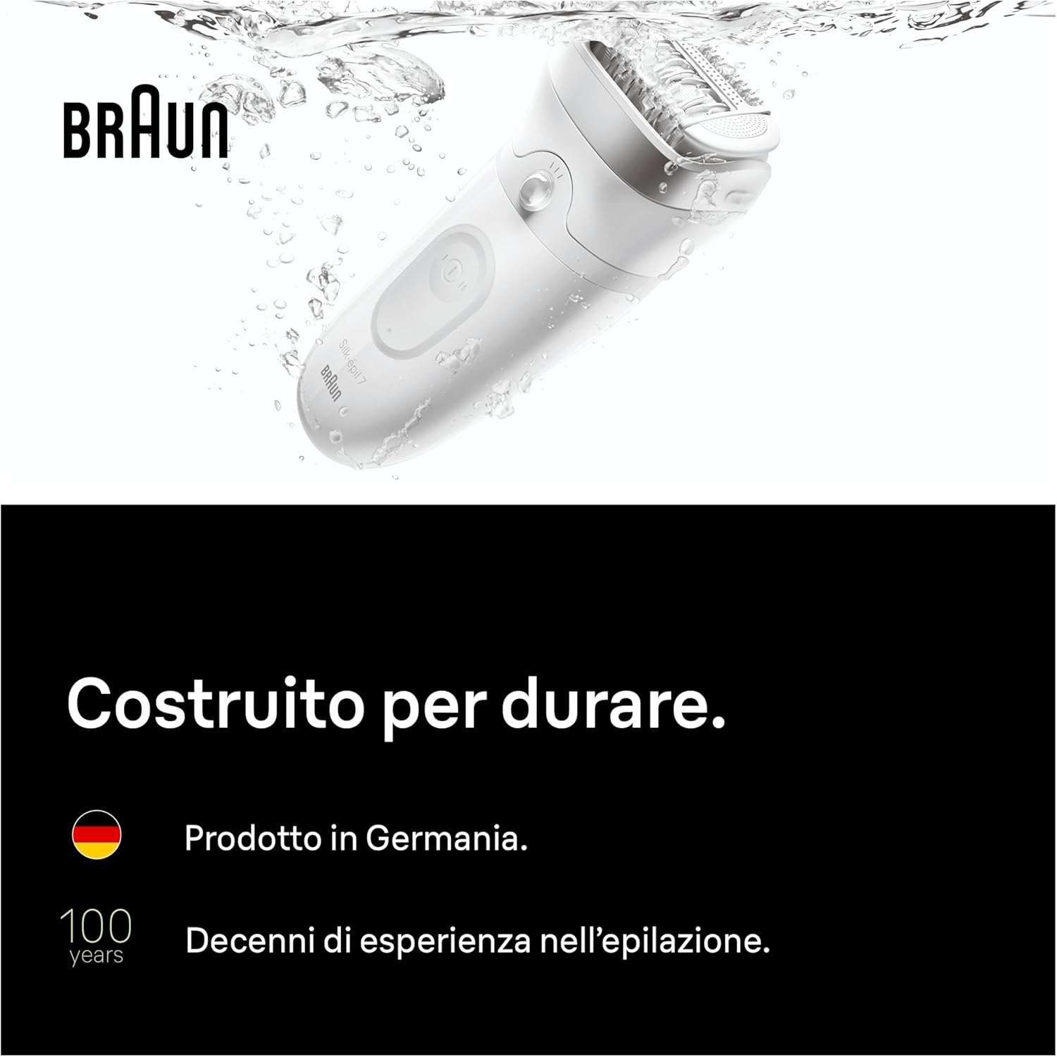 Thumbnail 5 de Braun Silk·épil 7 7-011 epilatore elettrico donna Wet & Dry con testina ampia e rasoio, argento