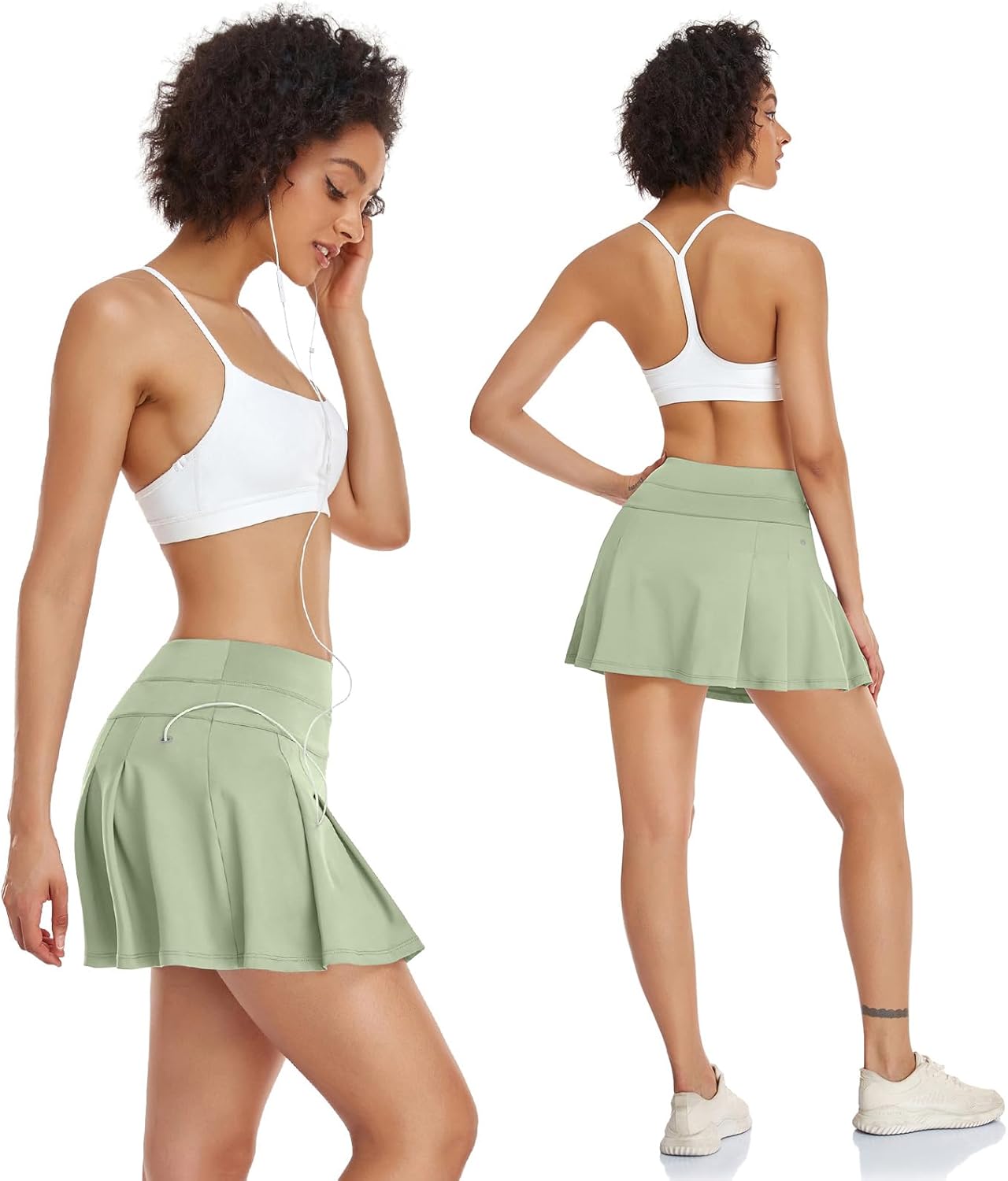 Thumbnail 3 de VUTRU Damen Tennisrock mit hoher Taille (Skort) und Taschen – mit Innenhose für Sport, Golf & Lauf
