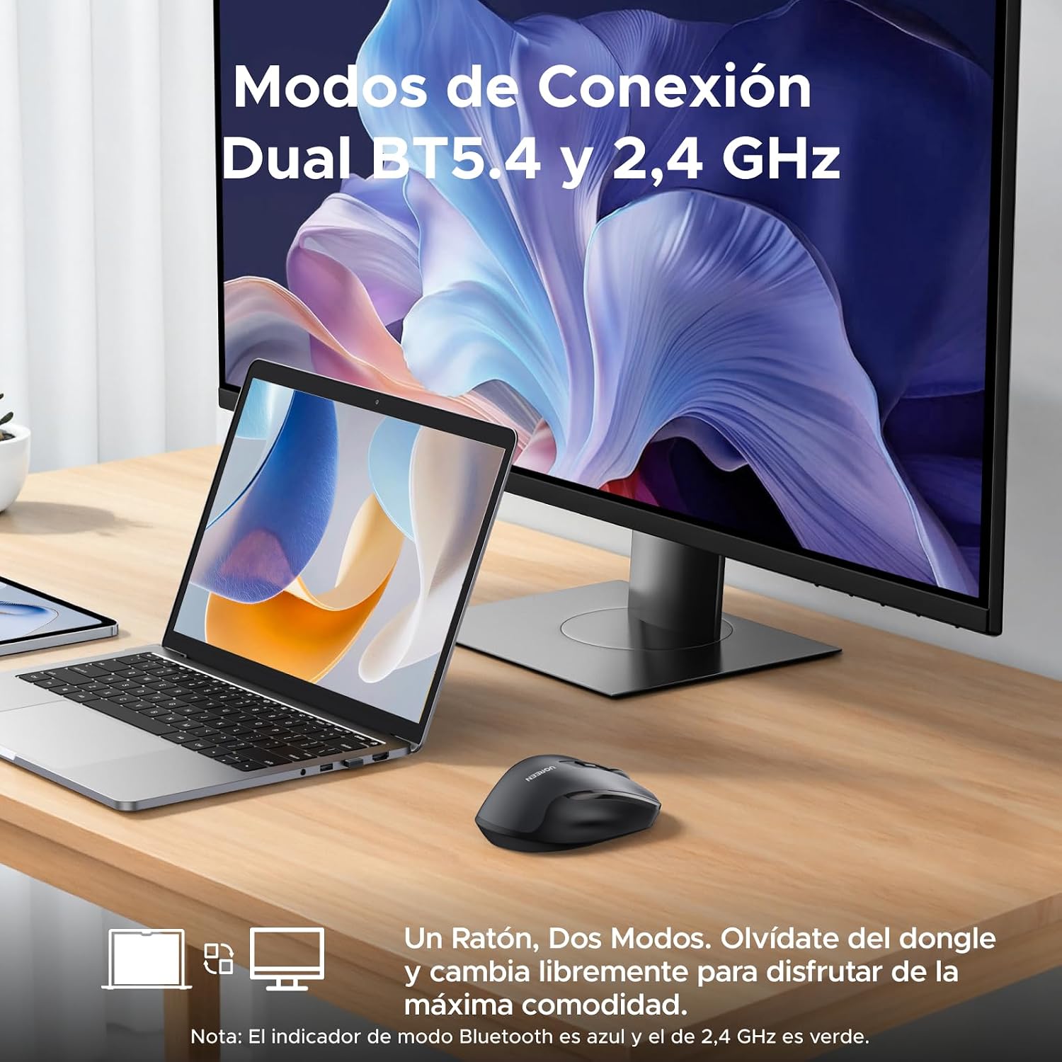 Thumbnail 2 de UGREEN Ratón Inalámbrico Bluetooth 2 4 GHz 4000 DPI