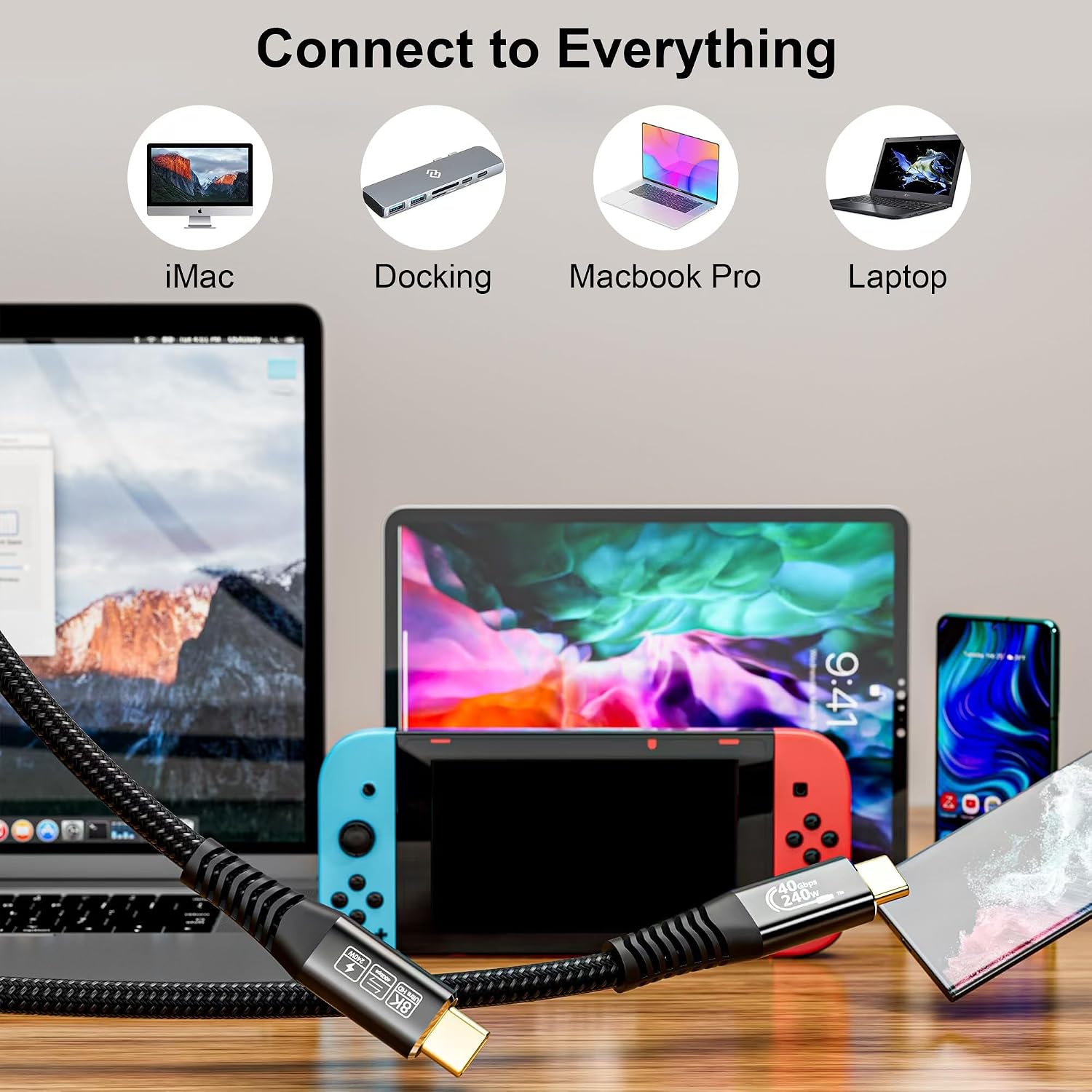 Thumbnail 6 de CAKOBLE USB4 USB-C-Kabel 2 m