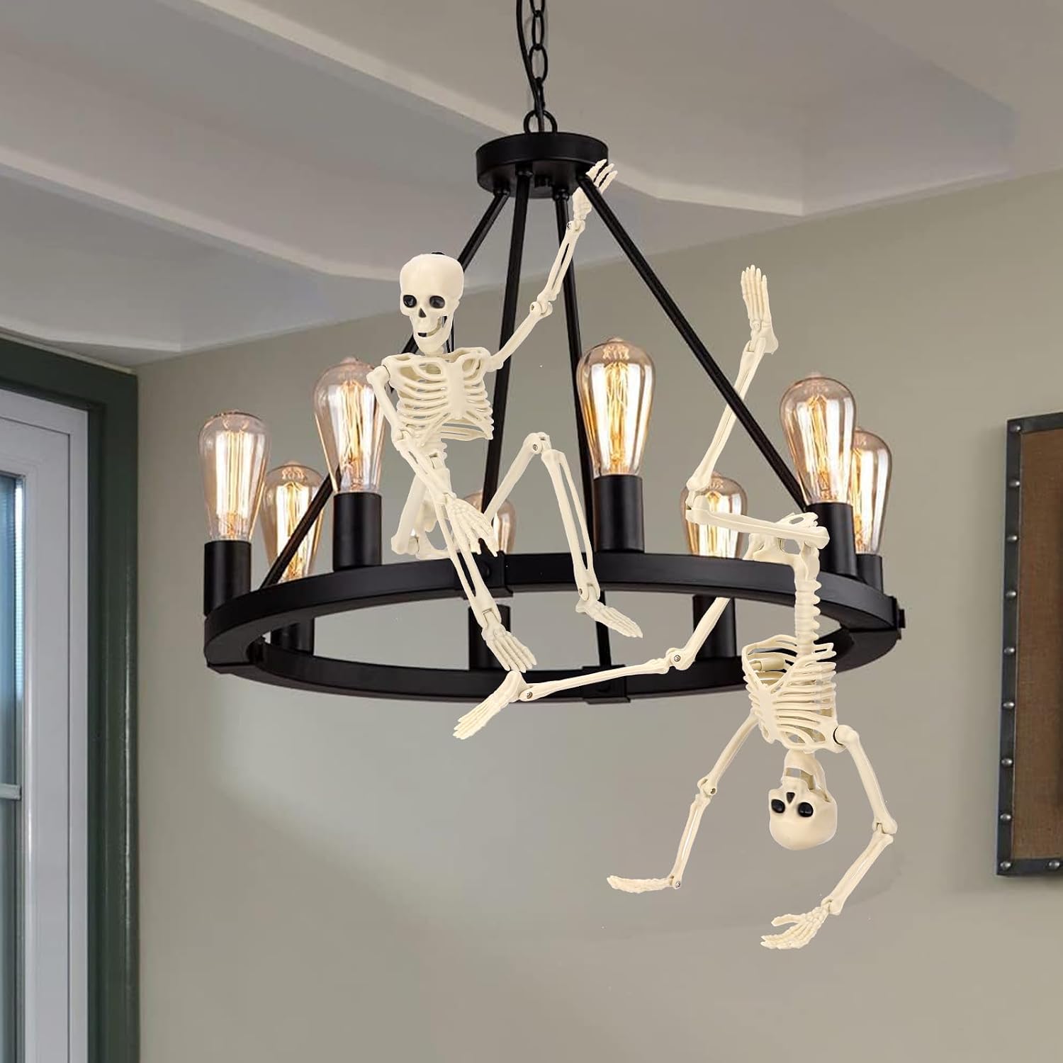Detalle 2 de TMFsode TMF-022 16-Inch Halloween Skeleton Decorations, 5-Piece Posable Set