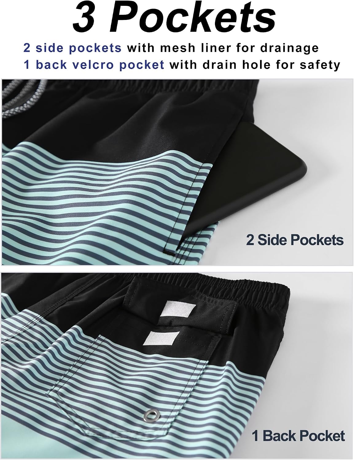 Detalle 1 de APTRO Men's Swim Trunks, 9" Inseam, Quick-Dry with Mesh Lining
