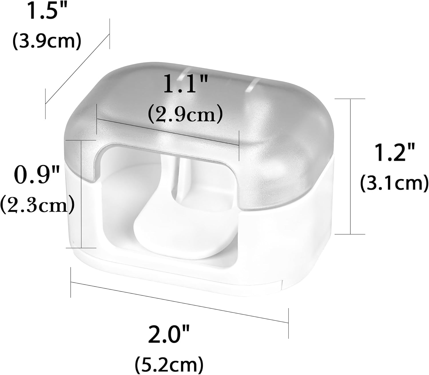 Detalle 2 de LUWOO 2 Pack Razor Holder with Cover for Shower Wall – Self-Adhesive, White/Clear