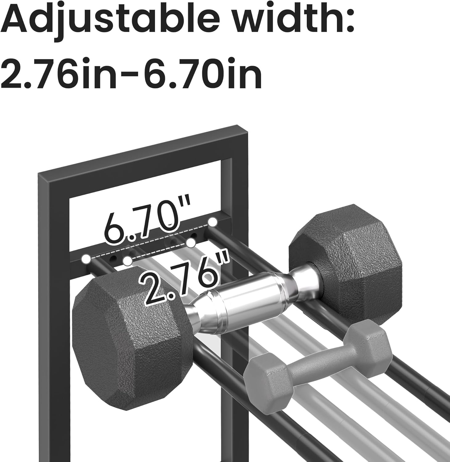 Thumbnail 2 de 3-Tier Dumbbell Rack for Home Gym — Adjustable, Space-Saving Weight Storage