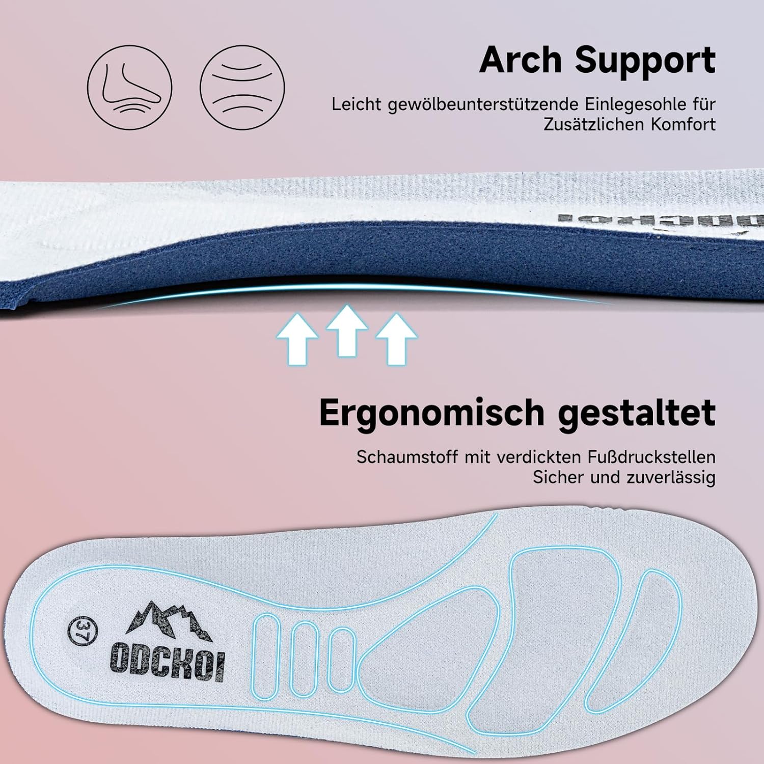 Detalle 2 de ODCKOI Slip-on Damen Sneakers – bequeme, atmungsaktive Leicht-Trainingsschuhe