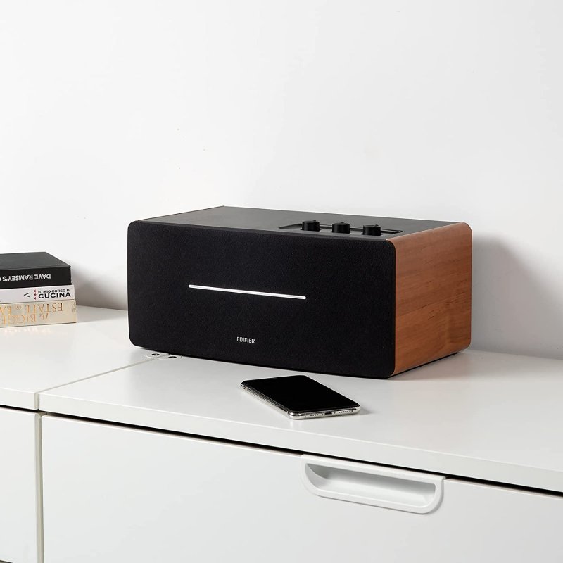 Detalle de Edifier D12 altavoces Bluetooth de escritorio 70W RMS (marrón)