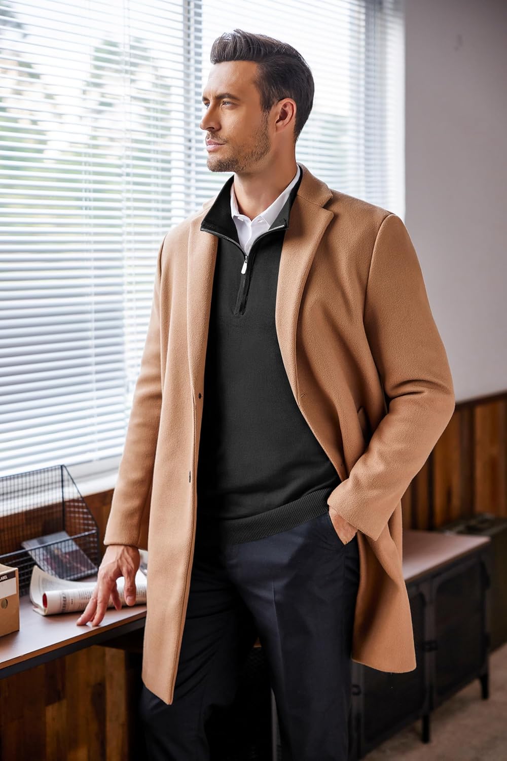 Detalle de COOFANDY Quarter Zip Jumper