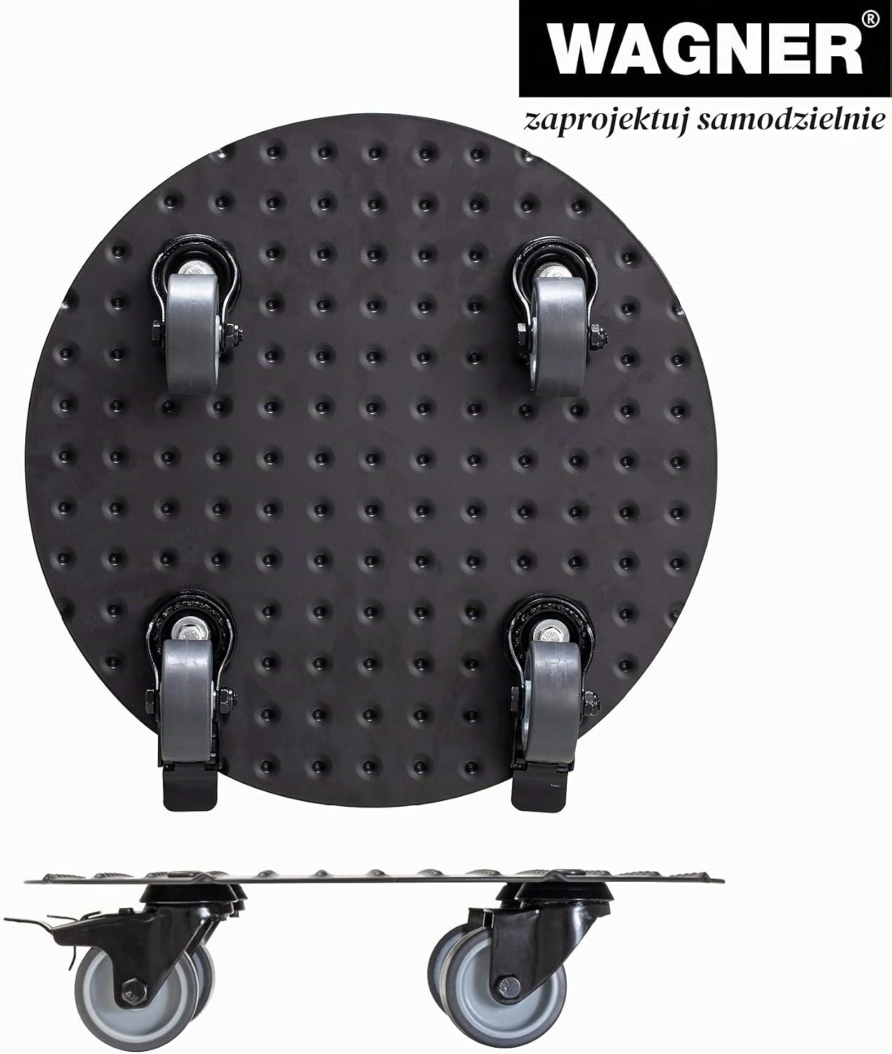 Detalle de WAGNER 20700701 Alaska Black – podstawka pod donicę na kółkach Ø 30 cm