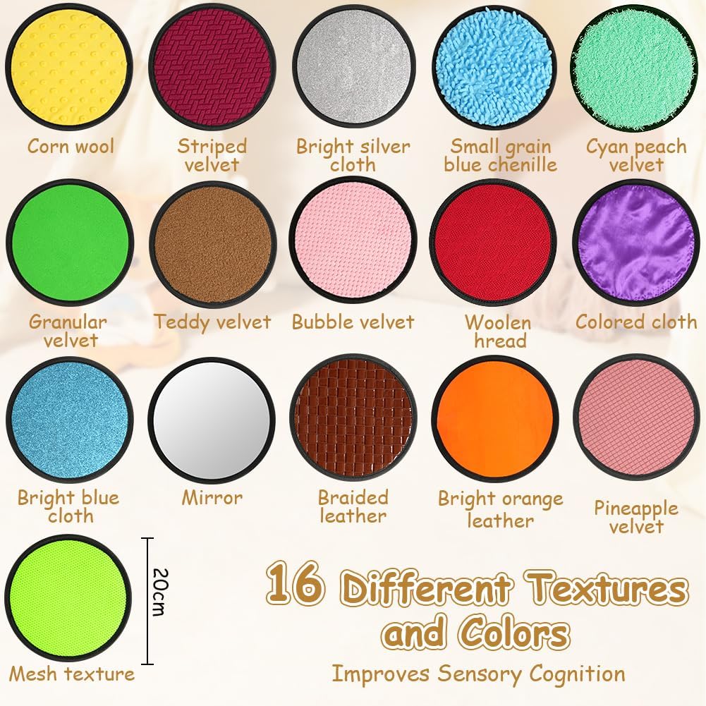 Detalle 2 de Vicloon Sensory Mats: 16 PCS Mini Tactile Sensory Tiles for Autism and Sensory Play