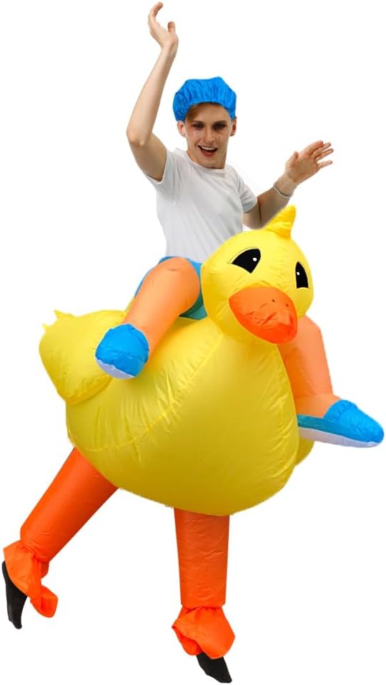 Detalle de Costume Gonflable Canard Adulte JASHKE – Déguisement Canard Jaune pour Carnaval, Halloween et Fêtes