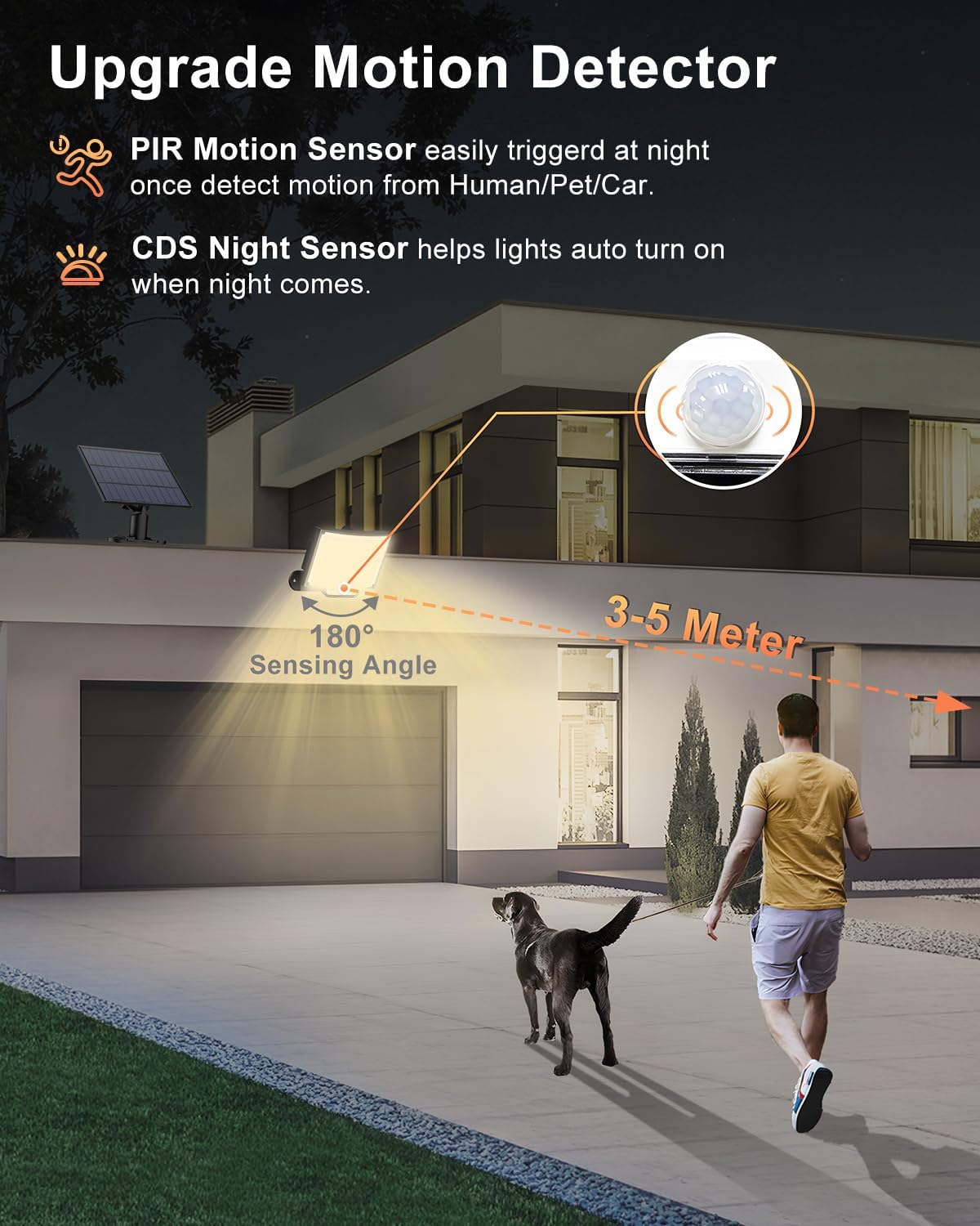 Thumbnail 1 de Lampe solaire extérieure 3000K détecteur mouvement avec télécommande