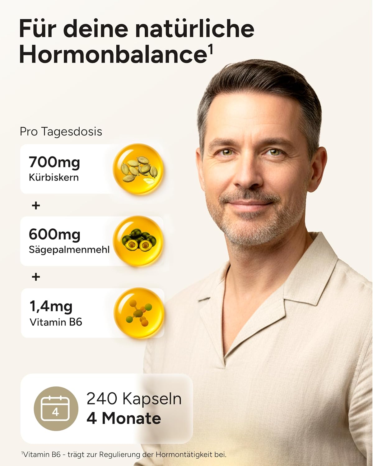 Detalle 2 de 9-fach Komplex Prosta Fortuna Kapseln Hochdosiert – Kürbiskern-Extrakt, Sägepalmen-Extrakt & Beta Sitosterol, 4 Monate