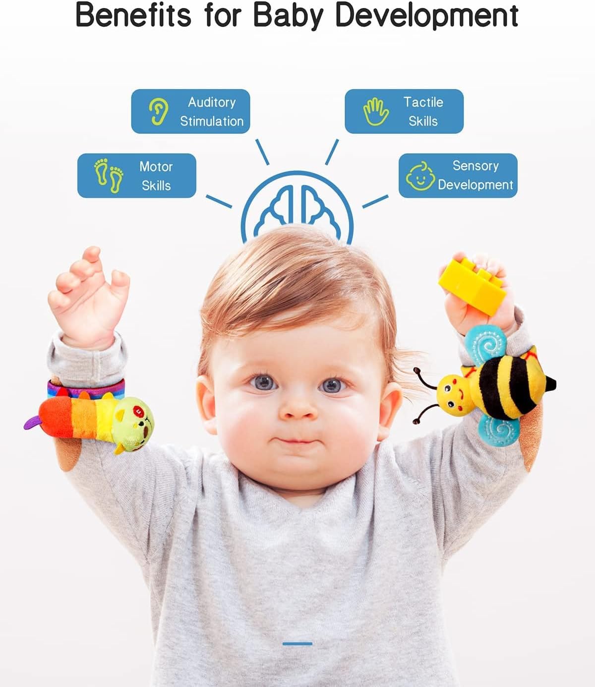 Detalle 2 de Infinno Wrist Rattle Socks for 0-12 Months