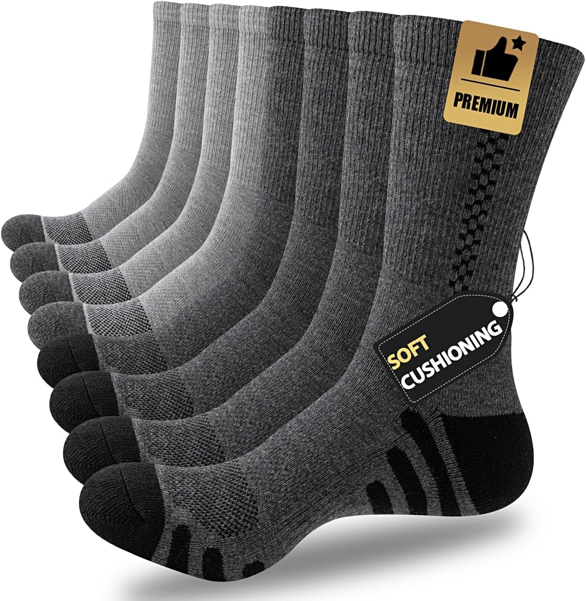 Thumbnail 6 de JOYNÉE 8 Pairs Men's Crew Athletic Cushioned Socks for Sports and Gym